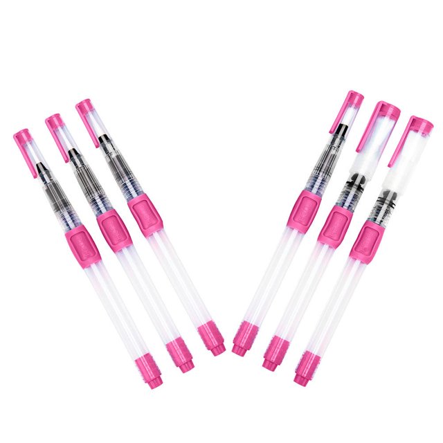 OULII 4Ensemble Stylo Aquarelle Réutilisable pour Voyage Peinture et Festival Plastique Rose Rouge