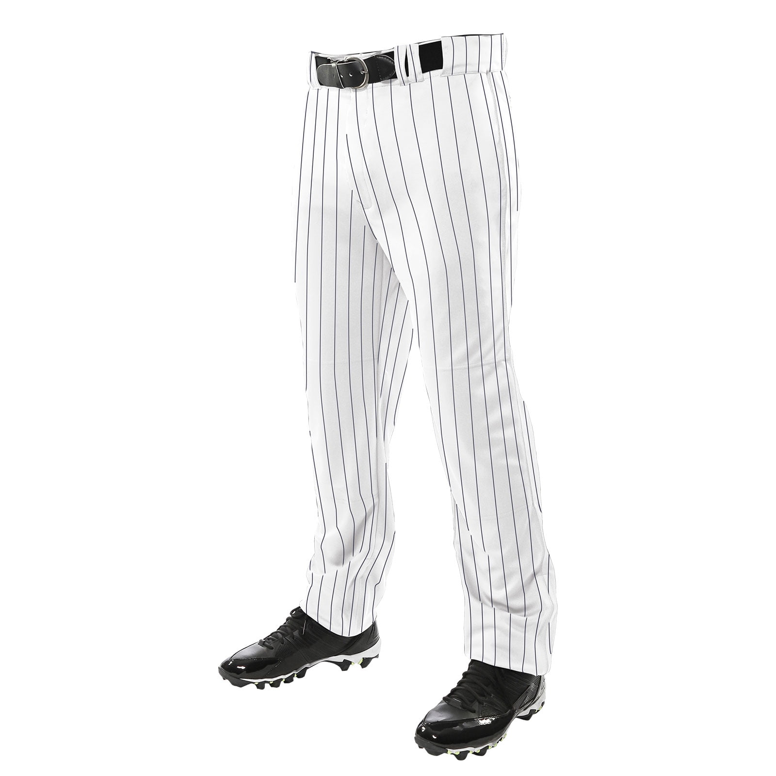 Pants Baseball Softball Game Practice 24" INSEAM Grey w/ Black Pinstripe MEDIUM 