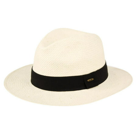 Mens Panama Wide Brim Fedora Straw Hat Indiana Jones Style Summer Cool