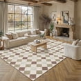 thumbnail image 3 of BERTHMEER 9'x12' Large Area Rugs for Living Room Modern Soft Checkered Rugs Bedroom Office Dining Room Farmhouse Geometric Contemporary Washable Non Slip Rugs Carpets, Gray & Green, 3 of 6