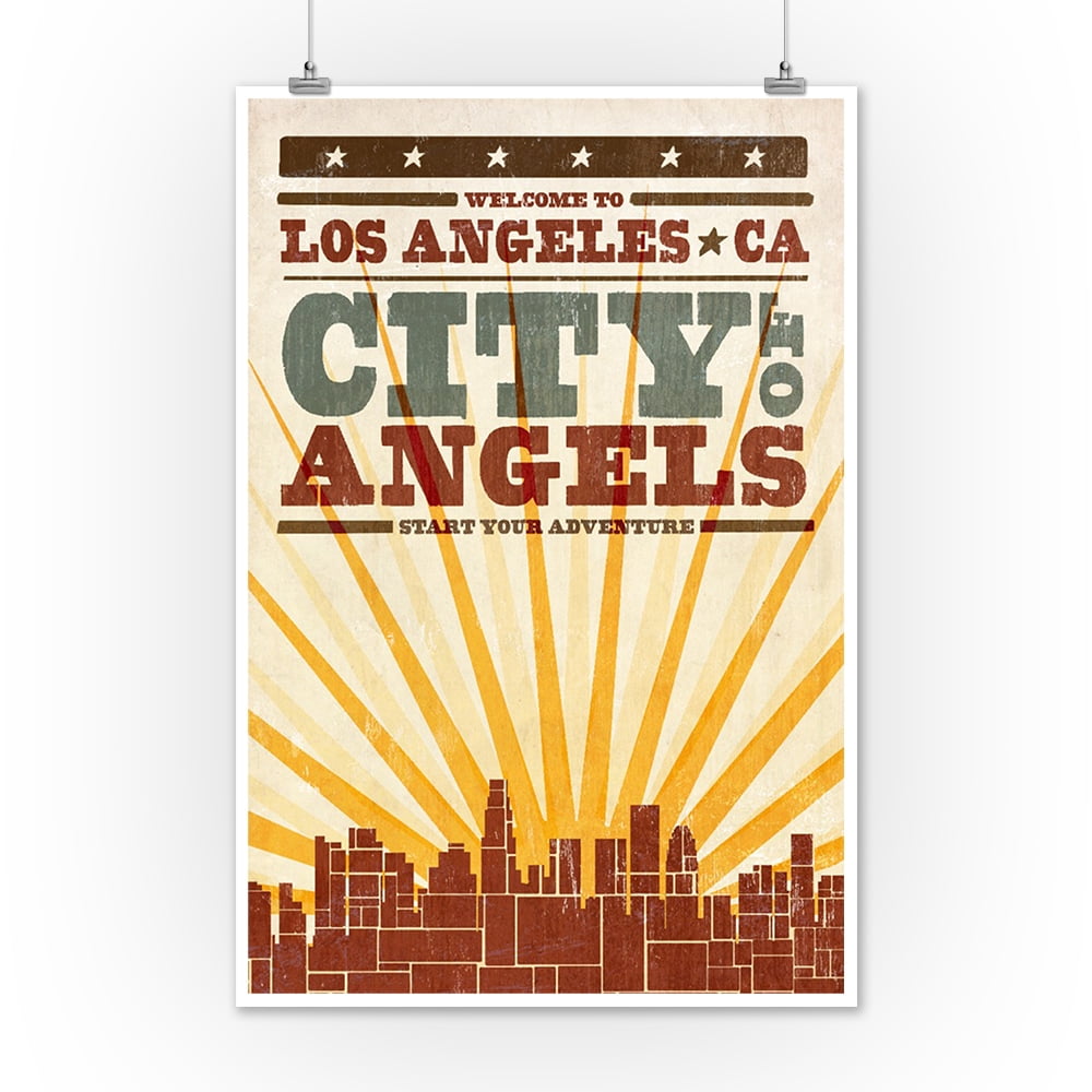 Welcome To Los Angeles California United States Travel Poster Art Advertisement 