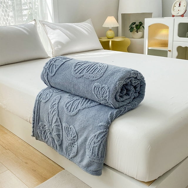 Edredón refrescante de verano Yyuenw, manta de franela con diseño de mariposas en 3D, súper suave, esponjosa y ligera, manta polar cálida para mantener frescos a adultos, niños y bebés en noches