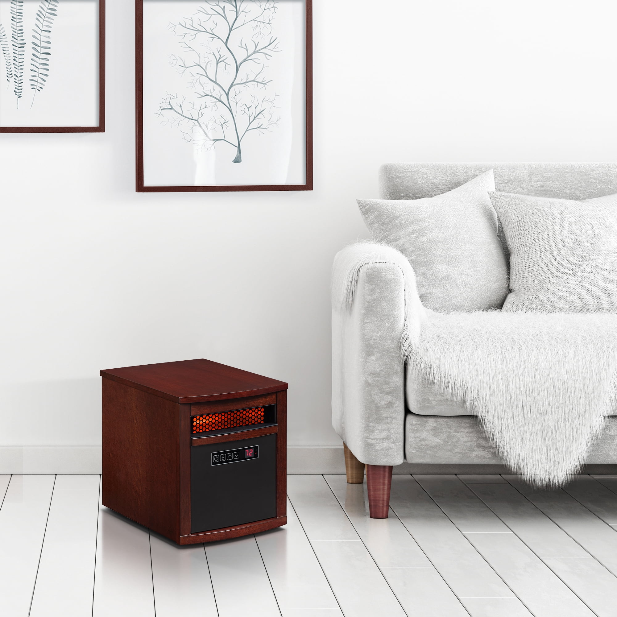 Powerheat Infrared Quartz Space Heater with Safer Plug, Dark Cherry