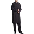 thumbnail image 4 of FNFYFH Men's Thobe and Pants Sets Long Sleeves Arab Muslim Wear Calf Length Muslim Men Clothing, 4 of 10