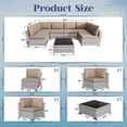 thumbnail image 3 of KIGOTY 7 Piece Outdoor Patio Furniture, Wicker Rattan Outdoor Conversation Set Sectional Sofas for Backyard, Garden, Grayish-white Camel, 3 of 8