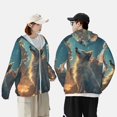 thumbnail image 4 of Fotbe Starry Sky Cloud Wolf Chaqueta con Protección Solar UPF 50+ para Hombre y Mujer, Camisa con Capucha y Bolsillos-Large, 4 of 7