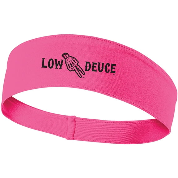 Hot Pink Sports Headband for Men and Women | Low Deuce Black Sweatband Workout Headbands with Sweat Absorbing Moisture Wicking Technology