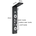 thumbnail image 6 of CES Wall Mounted Stainless Steel Shower Panel Tower System Black LED Rainfall Waterfall Shower Head + Handheld Sprayer + Rain Massage Body Jets + Tub Spout, 6 of 11