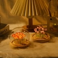 thumbnail image 2 of Bewildely Mini lámpara de flores de simulación de luz de flores de tulipanes para un ambiente acogedor y relajante vidrio de fácil cuidado Decoración del hogar Púrpura, 2 of 6