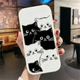 thumbnail image 3 of Slim Cartoon Black White Cats Leather Back Casing PU Leather Cover Phone Case for Samsung A50S, 3 of 10
