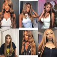thumbnail image 2 of Mrrevoiy 28 30 32 Inch P30/613 Blonde Bundles Straight Bundles Human Hair Unprocessed Brazilian Virgin Hair Highlight Brown Straight Human Hair Extensions 3 Bundle 50 Gram Per Bundle C80, 2 of 3