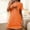 Orange, variant on YHAJDS Pajama Dress For Women Plus Size Short Print Front Round Neck Short Sleeve Nightgown