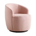 thumbnail image 3 of Swivel Barrel Chair, Modern Velvet Upholstered 360°Swivel Accent Chairs, Small Round Comfy Armchair Single Sofa Chair for Nursery Living Room Bedroom, Pink, 3 of 8