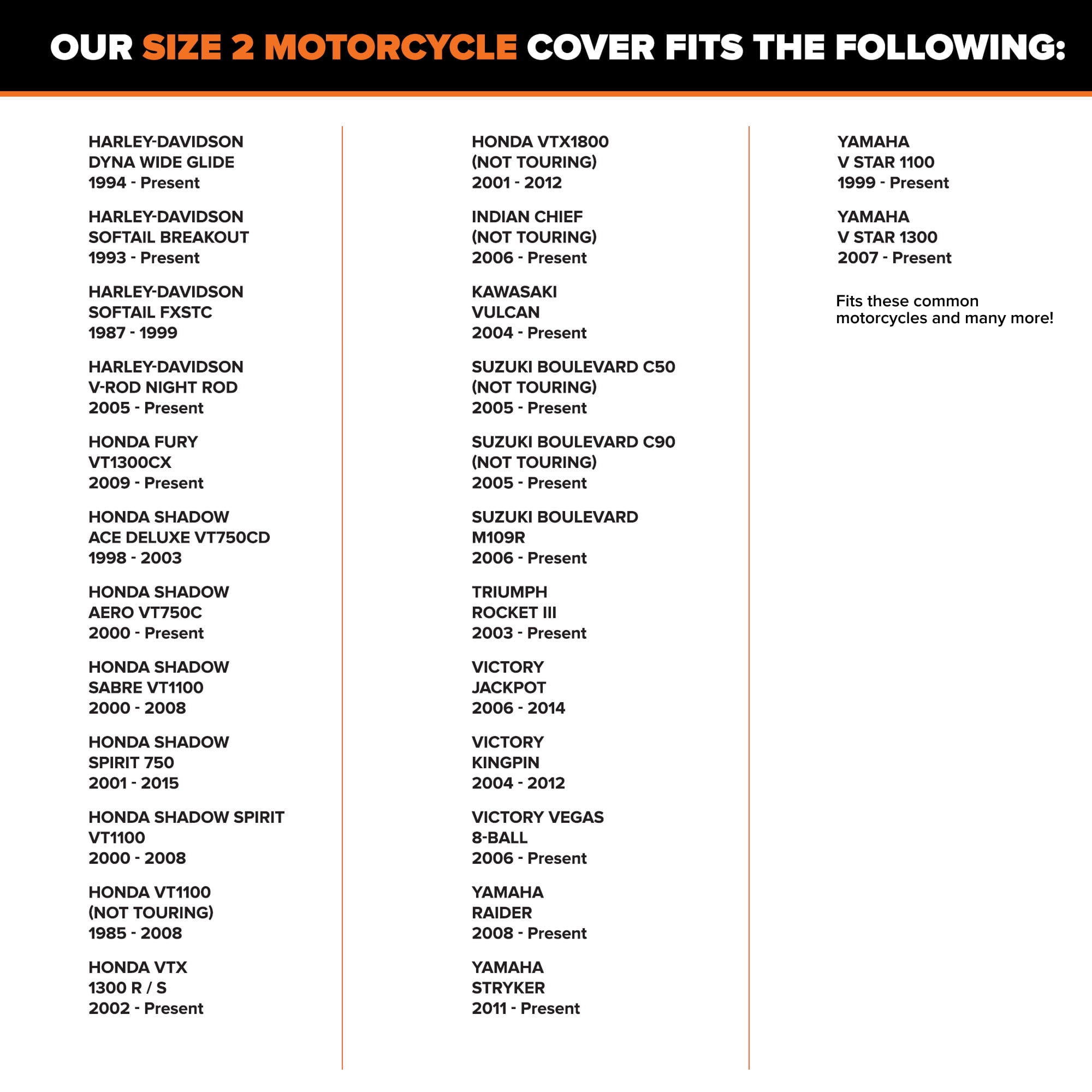 Budge StormBlock™ Motorcycle Cover, Waterproof All Weather Outdoor Motorcycle Protection, Size 2 for Extra Large Motorcycles