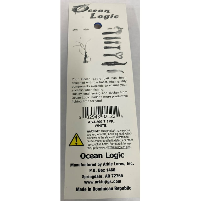 Ocean Logic Striper Fishing Jig, Color White,Size 2 oz. 