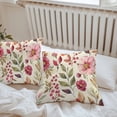 thumbnail image 5 of Watercolor Flowers Outdoor Pillow Covers Pack of 2 Vintage Pink Flowers Leaves Waterproof Throw Pillow Covers Decorative Cushion Cases for Patio Garden Tent Balcony Couch 26x26 inch, 5 of 8