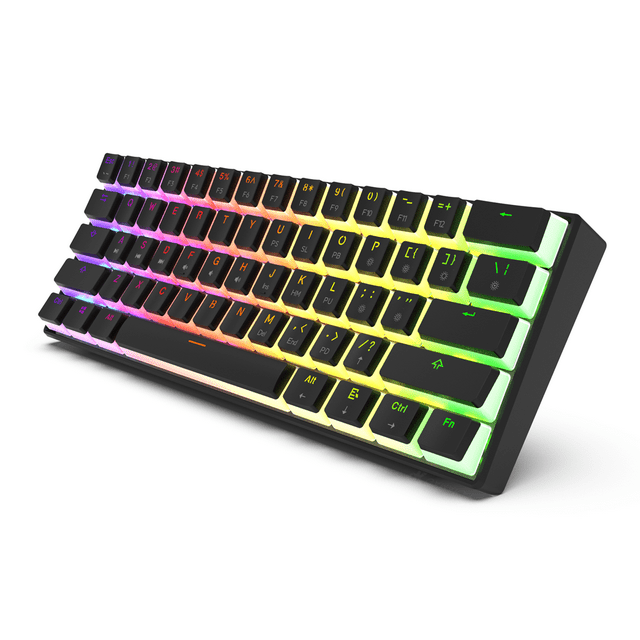 Wired Mechanical Keyboard Gateron Optical Switch Pudding Keycaps RGB 61 Keys Hot Swappable Gaming Keyboard