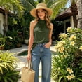 thumbnail image 7 of yillto Womens Mock Neck Tank Sleeveless Turtleneck Top Casual Dressy Blouse Fashion Work Tunics Shirts, 7 of 7