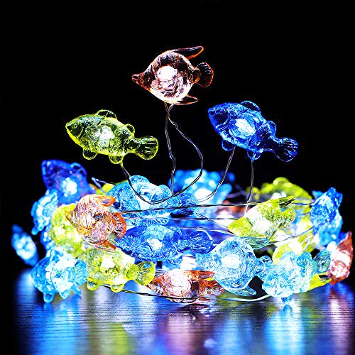 WSgift Tropical Fishes Decorative String Lights, 18.7 Ft 40 LED USB