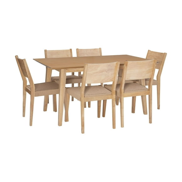 Parisi 7-Piece Dining Set, Natural