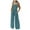 Blue, variant on ABATAB Summer Jumpsuits for Women Square Neck One Piece Trendy Outfits Sleeveless Wide Leg Long Pants Party Clubwear Rompers