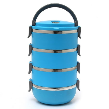 lunch stackable tier beverages containers meals container handle storage box thermal insulated microwavable portable stainless steel