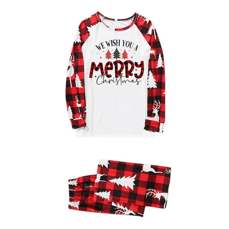 

B91xZ Christmas Pajamas For Family Matching Family Christmas Deer Pajamas Xmas Pjs Women Men Plaid Clothes Holiday Sleepwear ReB 5Y