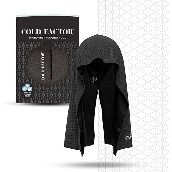 Cold Factor Instant Cooling Hoodie - Black, One Size – Lightweight, UPF 50  Sun Protection, Sweat-Wicking for Running, Hiking & Outdoor Sports