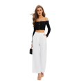 thumbnail image 2 of Women Office Wide High Waist Pants Loose Fit Elastic Waist Pleated Front Trousers for Work Casual, 2 of 5
