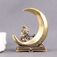 thumbnail image 6 of Slccxzc Mini Brass Moon Witch Figurine Retro Statue Collectible Desktop Home Decor, 6 of 7