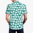 thumbnail image 5 of Vsdgher Green Baseball Print Men's Short Sleeve Stretch Polo Shirt, Moisture-Wicking Performance Polo Shirt, 5 of 8