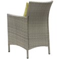 thumbnail image 3 of Side Dining Chair Armchair, Set of 4, Rattan, Wicker, Light Grey Gray Green, Modern Contemporary Urban Design, Outdoor Patio Balcony Cafe Bistro Garden Furniture Hotel Hospitality, 3 of 3