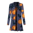 thumbnail image 4 of WREESH Mode Femmes Halloween Animal Chat Citrouille Imprimé Cardigan Manteau Blouse d'Automne, 4 of 5