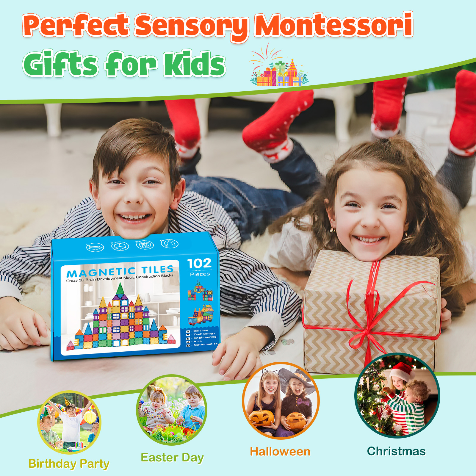 IYHN Magnetic Blocks Building Set, 102 Pieces photo 7