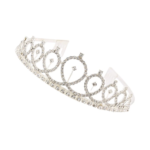 Diadema de cumpleaños para niña, ropa adornada con diamantes de imitación, diademas para celebración, accesorio de decoración, accesorio Accesorio para el cabello Plata Diamante de imitación blanco Guardurnaity AP011165-04