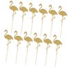 Pack of 12pcs Shiny Cute Flamingo Picks Cake Decoration