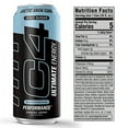 thumbnail image 3 of C4 Ultimate Sugar Free Energy Drink 16oz (Pack of 12) | Arctic Snow Cone | Pre Workout Performance Drink with No Artificial Colors or Dyes, 3 of 3