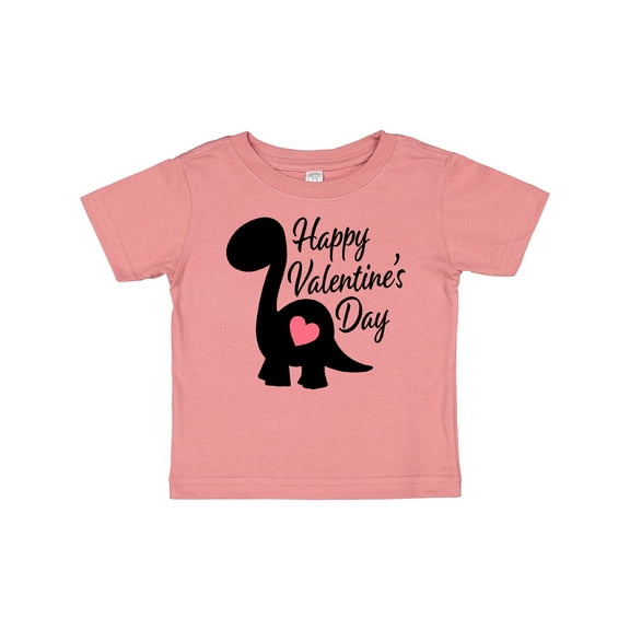 Inktastic Happy Valentines Day with Dinosaur Silhouette and Heart Boys or Girls Baby T-Shirt