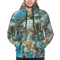 thumbnail image 4 of KLL Vintage Print Island Skull Print Mens Hoodie Long Sleeve Casual Pullover Hooded Sweatshirt Fashion Drawstring Hoodies with Pocket-Small, 4 of 6