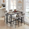 thumbnail image 5 of Bar Table Set with 4 Bar stools PU Soft seat with backrest, Grey, 47.24'' L x 23.62'' W x 35.43'' H, 5 of 9