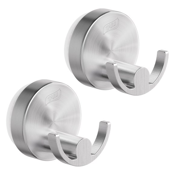 TAILI 304 Stainless Steel Bathroom Suction Hooks for Towel, Bathrobe, Loofah, Patented Strong Sucti