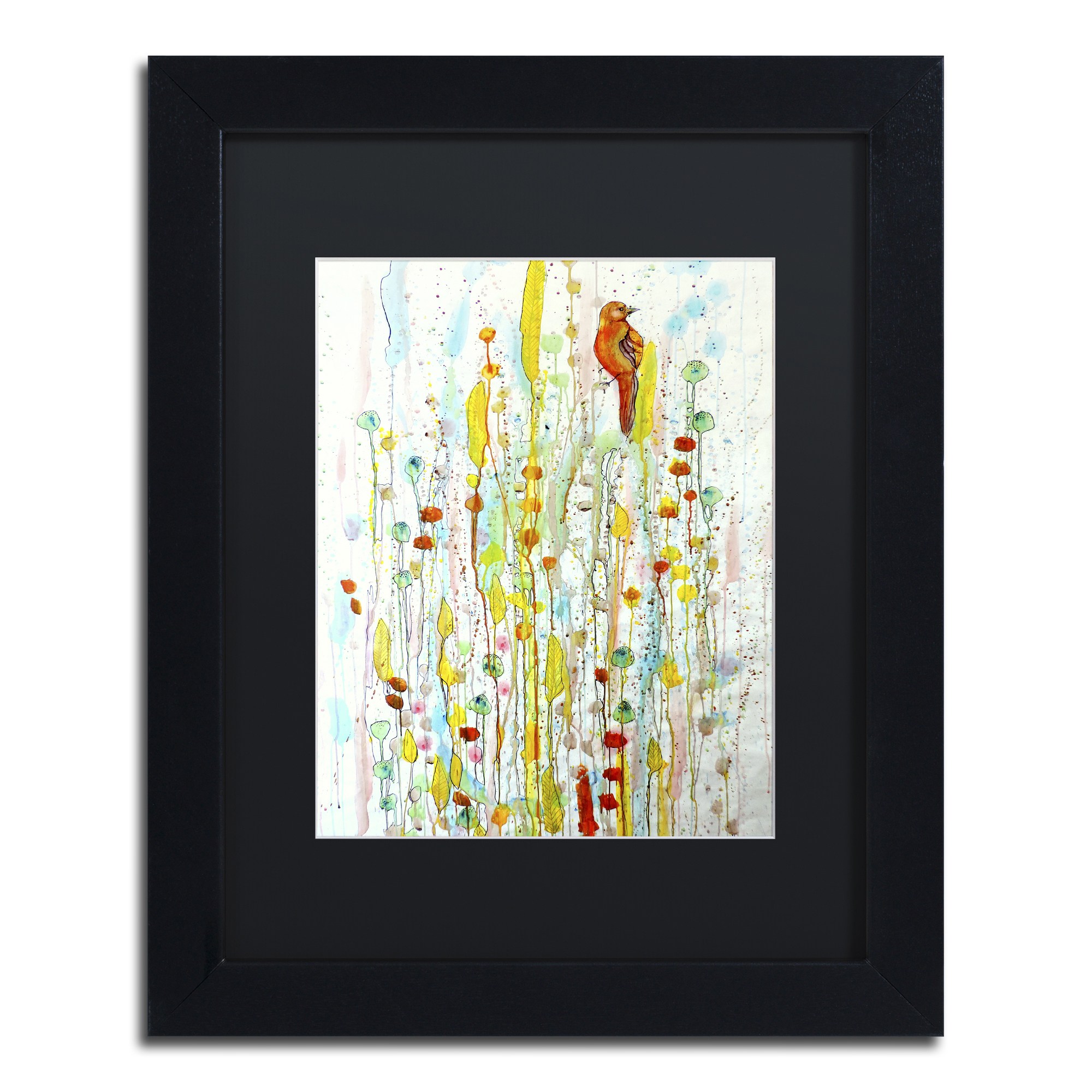 Sylvie Demers 'Pause' Black Matted Framed Art