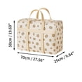 thumbnail image 2 of Unique Bargains 1 Pc Flower X-Large Storage Bag Storage Bins 27.56"x9.84"x19.69" Beige Non-woven Fabric, 2 of 5