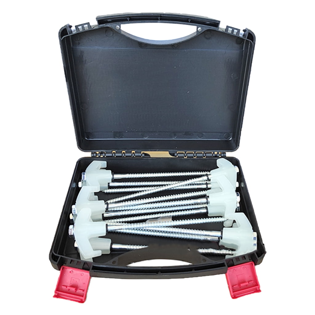 Ground Anchors Screw in Pegs for Camping Garden Awnings Canopy, Heavy Duty Tent Stakes Screws Carbon Steel Tent Stakes