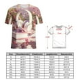 thumbnail image 2 of Butterfly Dancing Womens Tops Women's Fashion Casual Short Sleeve Flower Print Round Neck Pullover Top Blouse, 2 of 6