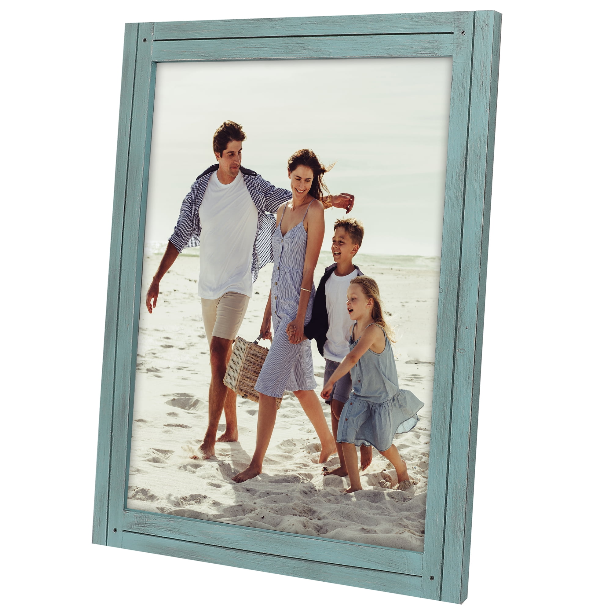 Americanflat 16x20 Picture Frame with Polished Plexiglass Hampton Collection Distressed Frames Vertical - Blue