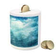thumbnail image 3 of Grunge Piggy Bank, Grunge Abstract Illustration with Night Forest Cloudy Sky Nature Landscape Picture, Ceramic Coin Bank Money Box for Cash Saving, 3.6" X 3.2", Blue Teal, by Ambesonne, 3 of 4