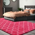 thumbnail image 6 of Luxury Area Rugs for Living Room, 4x5.8 Fluffy Rug Ultra Soft Indoor Carpet for Bedroom, Kids Room, Playroom, Home Decor, Geometric, Hot Pink/White, 6 of 18