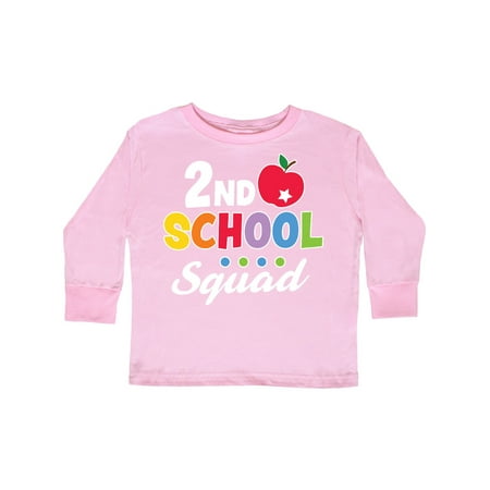 

Inktastic 2nd Grade School Squad with Apple and Star Gift Toddler Boy or Toddler Girl Long Sleeve T-Shirt