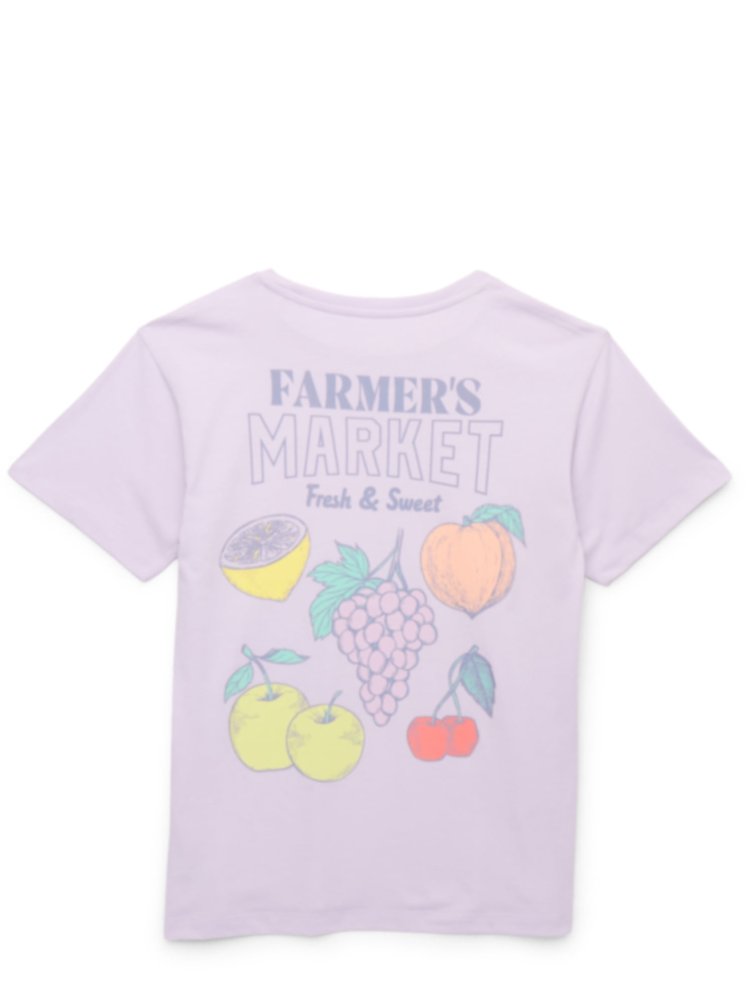 Wonder Nation Girls Farmers Market Graphic Tee with Short Sleeves, Sizes 4-18